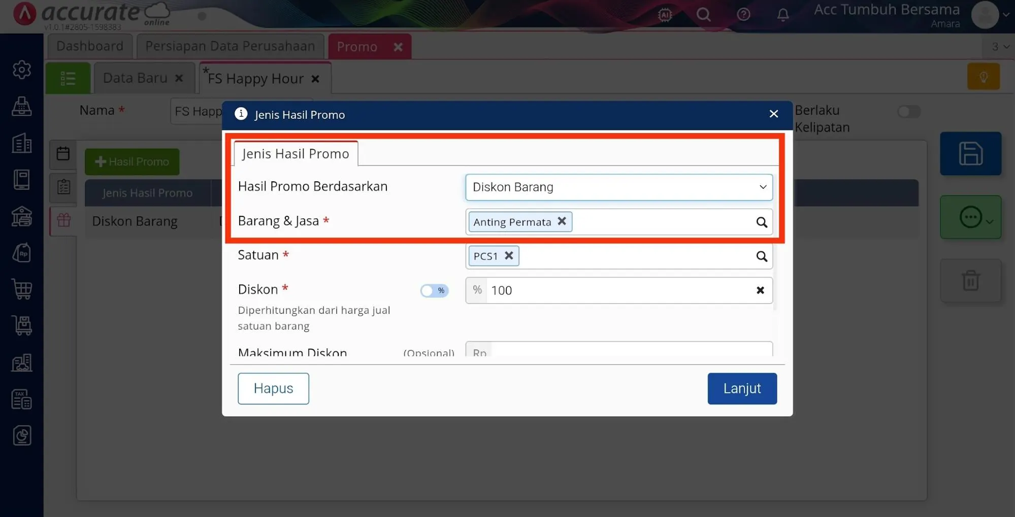 7 Cara membuat promo BOGO pada Accurate POS